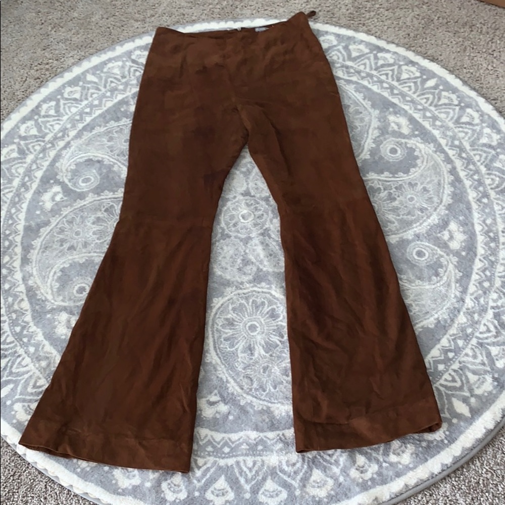 Brown Suede Flare Panta